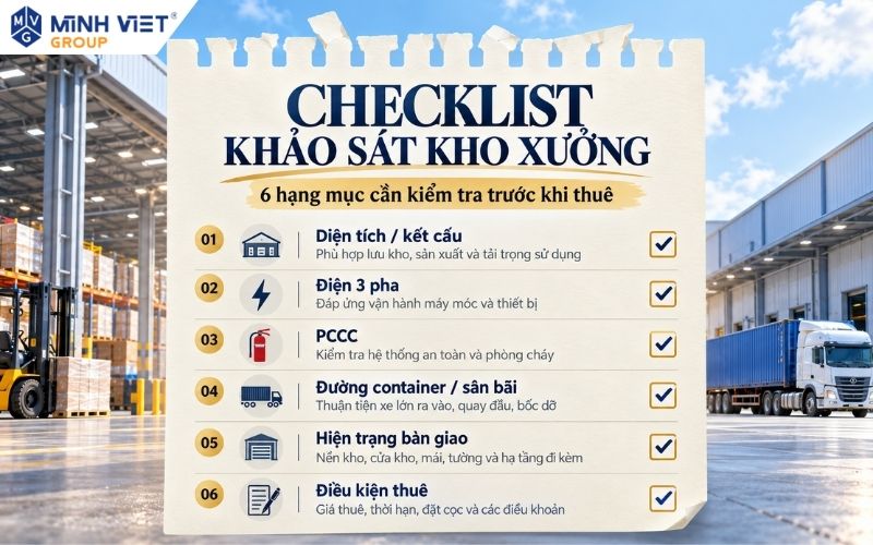 Các tiêu chí cần kiểm tra trước khi thuê kho xưởng 